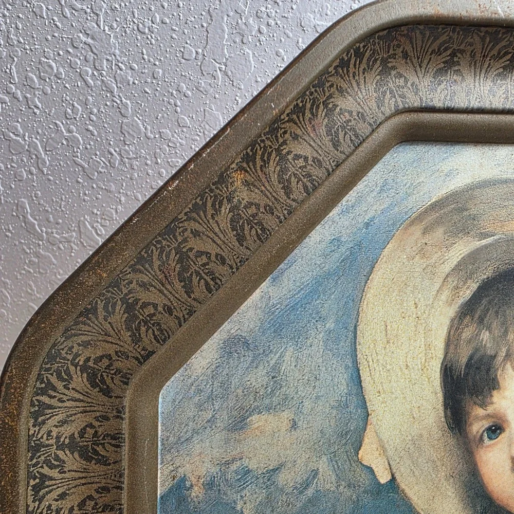 Vintage 70s Tin Lithograph George Romney's‎ Portrait of Miss Juliana Willoughby